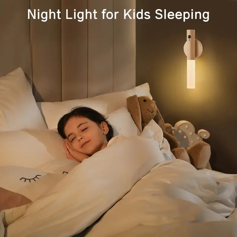 Creative Intelligent Auto PIR Motion Sensor LED Rechargeable Magnetic Night Light Wall Light Kitchen Cabinet Light Bedside Lamp