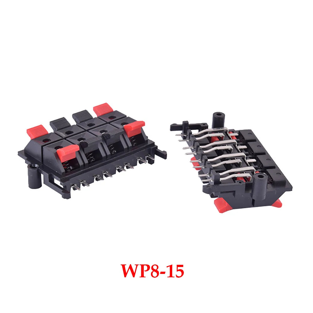 1PCS  Connector Terminal 2P 4P 6P 8P 12P Push In Jack Spring Load Audio Speaker Terminals Breadboard Clips