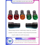1PCS 12mm AD16-22SM 12V 24V 36V 48/110/220V Flash Signal Light Red LED Active Buzzer Beep Alarm Indicator Red Green Yellow Black
