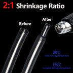 2/5/10m 2:1 Heat Shrink Tube Clear Diameter 0.6mm ~ 120mm DIY Wire Cable Repair Wrap Waterproof Insulated Protective Sleeve 600V