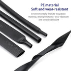 2:1 Shrink Rate Black Diameter 0.6mm ~ 210mm Heat Shrink Tube DIY Wires Cable Repair Wrap Sleeving Waterproof Polyolefin Tubing