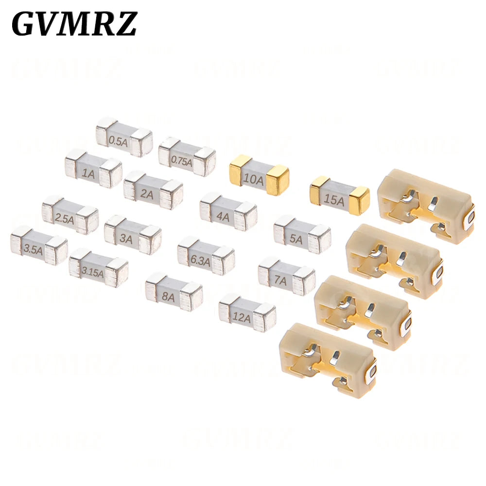 10PCS 1808 SMD Fuse Fast Acting Surface Mount Fuses 0.5A 0.75A 3A 4A 5A 6.3A 10A 12A 15A 500MA 750MA for PCB Circuit Protection
