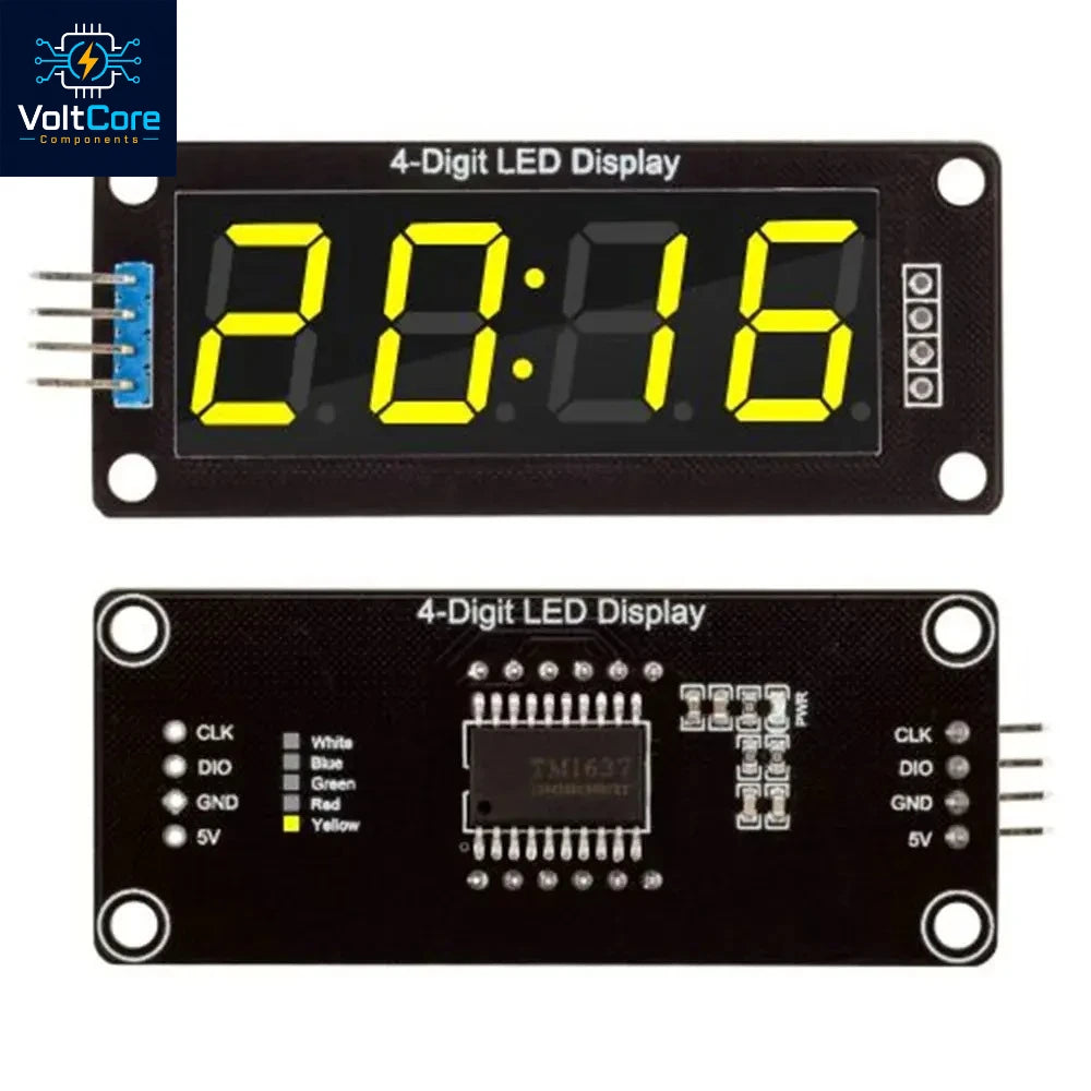 TM1637 LED Display Module for Arduino 4 Digit 7 Segment 0.56 inch Time Clock Indicator Tube Module Red Blue Green Yellow White