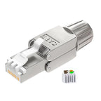RJ45 Cat8 Cat7 Cat6 Toolless Field Termination Plug, Shielded (STP), Modular RJ45 Male Connector