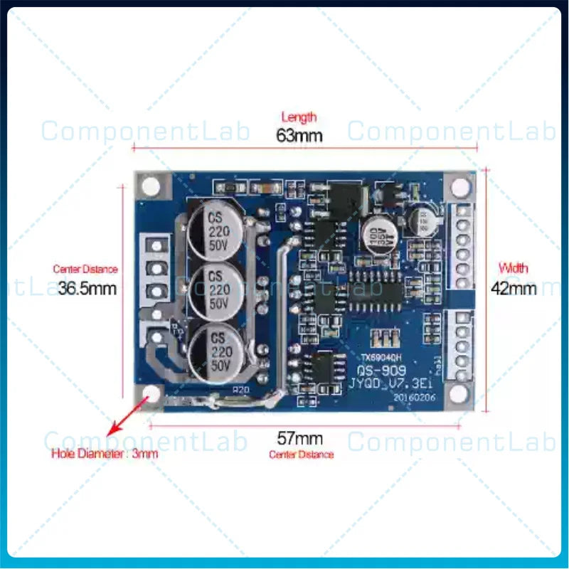 DC 12V-36V 500W Brushless Motor Controller Board Hall Sensor Hoverboard Driver