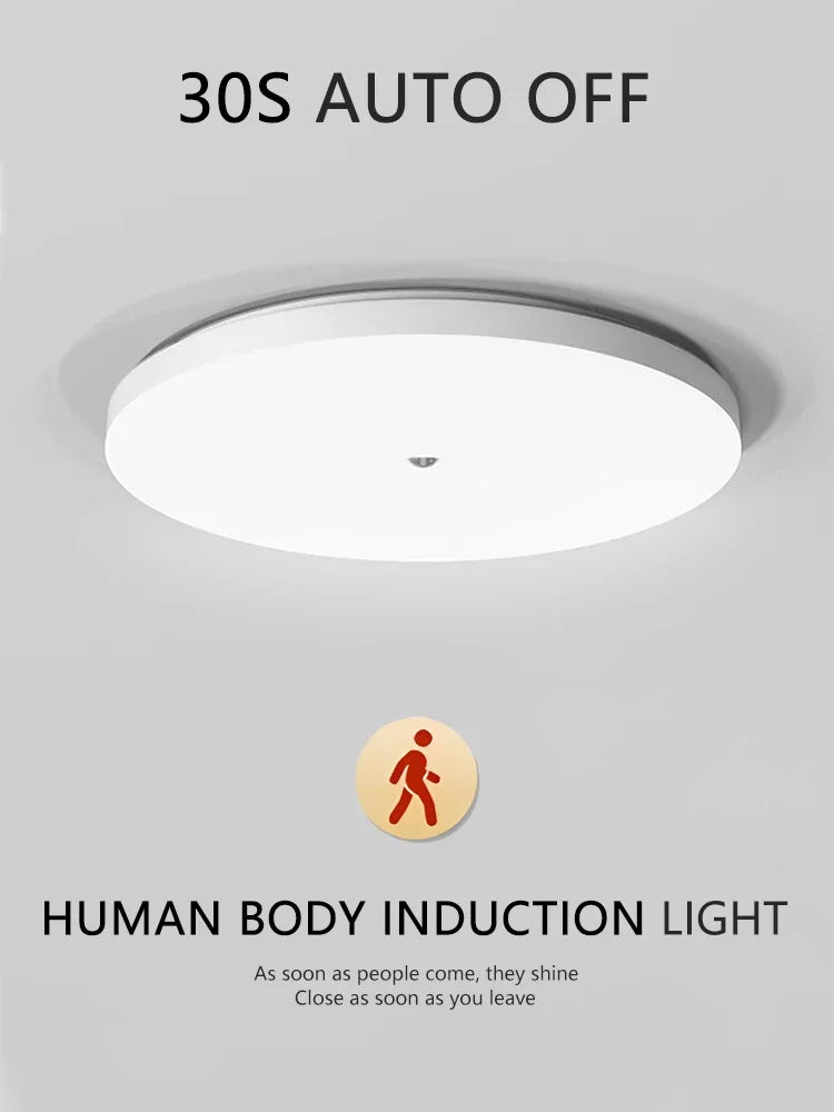 Motion Sensor LED Ceiling Light Human Infrared Sensing Light Porch Corridor Staircase Balcony Household Lighting Fixtures
