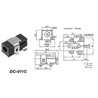 DC002/004/DC005/015 Power Socket 3.5x1.3mm 5.5x2.1mm 5.5x2.5mm DC Power Socket USB Three-Leg Direct Plug Socket Female Connector