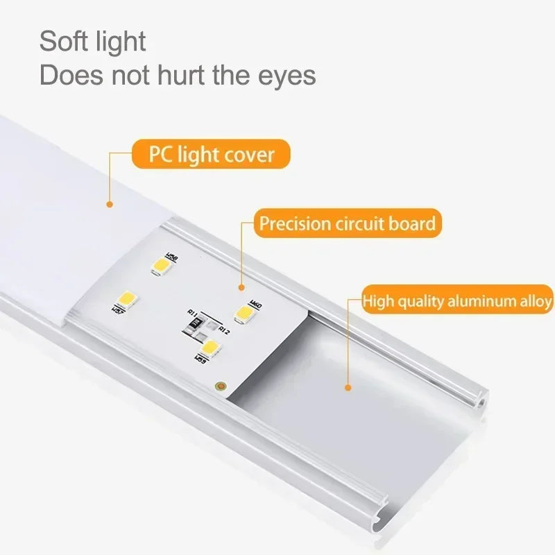 10-60cm USB Rechargeable Ultra-Thin Motion Sensor Light Magnetic Mount  3-Color Adjustment Under Cabinet Light for Home Office