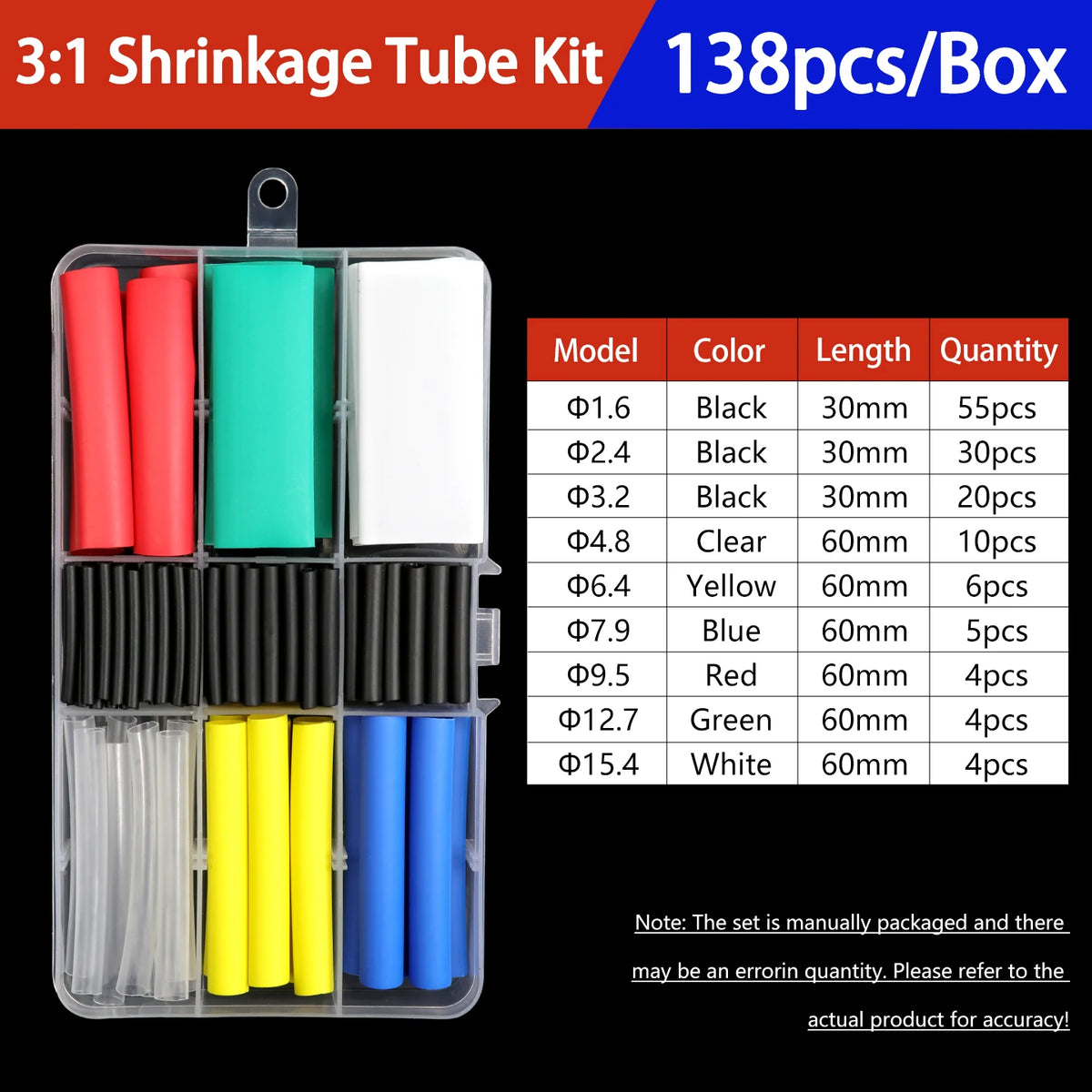 Heat Shrink Tubing Kit 73-900PCS 2:1 3:1 4:1 Ratio Cable Wire Insulation Sleeve Electrical Repair Protector Heat-Shrink Tube Set