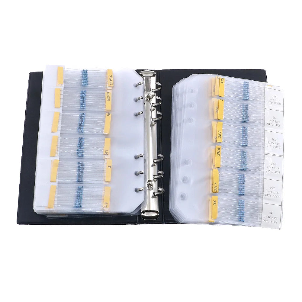 1/8W 1/4W 1/2W 1W 2W 3W 0R - 10M Metal Film Resistors Sample Book DIY Assorted kit