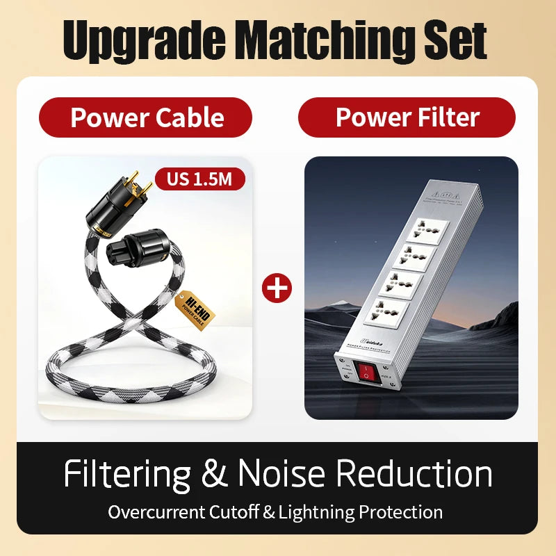 High-End Audio Power Filter 4 Universal Outlets Power Noise Isolation Purifier Socket for HiFi Stereo Equipment