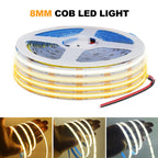 12V 5V USB COB LED Strip Light With 2Pin Wire 320 384 480 528 LEDs Flexible Tape Linear Lighting Warm White Pink Blue Red Yellow