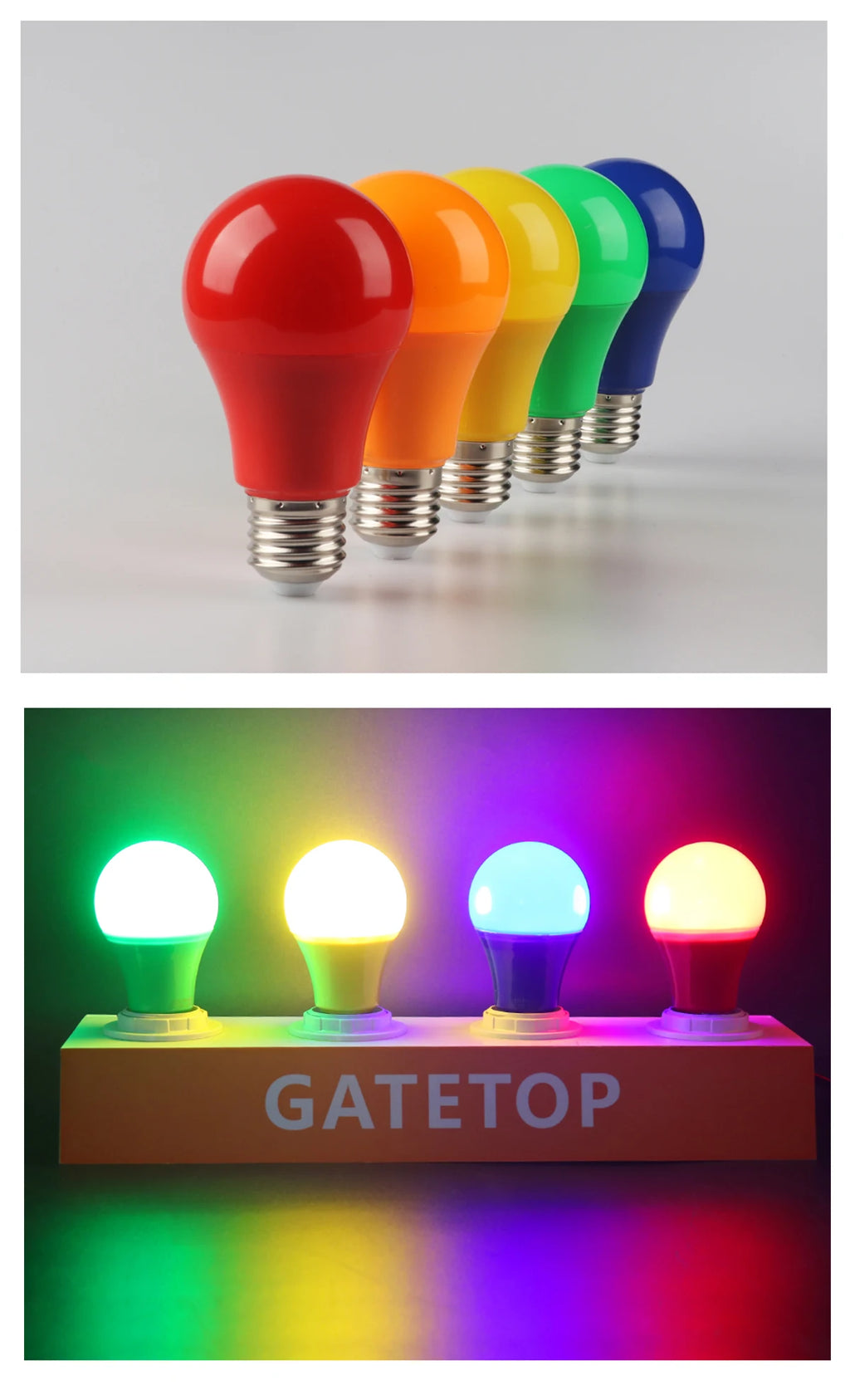 2-10pcs Colorful Bulb B22 E27 110V 220V Red Yellow Blue Green Pink Purple Orange Light Bulb Lamp for Home
