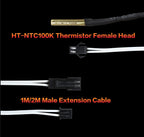 XCR3D 3D Printer Part 100k ohm B3950 NTC Thermistor Temperature Sensor HT-NTC100K 1 Meter 1.5m 2M Cable with Plug Connector