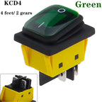 KCD4 on off 30A/250V Heavy Duty 4 pin DPST IP67 Sealed Waterproof T85 Auto Boat Marine Toggle Rocker Switch with LED 12V 220V 30