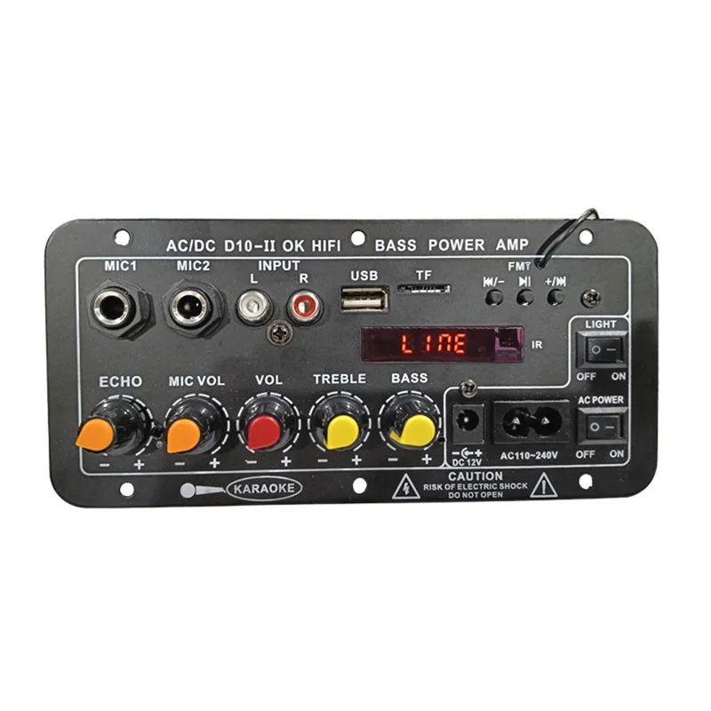 A73E-DC10-II 12V Home Karaoke Car Audio Subwoofer Amplifier Board Bluetooth With Display Outdoor US Plug