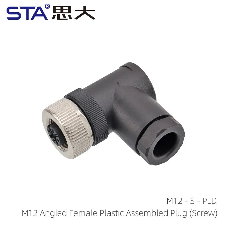 Screw Type Waterproof IP67 Plastic M12 A B D Code Field Connectors PG7 PG9 Male Plug 2 3 4 5 8 Pins