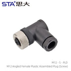 Screw Type Waterproof IP67 Plastic M12 A B D Code Field Connectors PG7 PG9 Male Plug 2 3 4 5 8 Pins