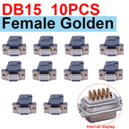 10PCS DB9 Adapter Connector Core RS232 Serial COM Plug Connectors Hole/pin DB15 Female Male Port Socket D Sub DP9 Plastic Case