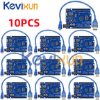 1-10PCS UNO R3 CH340G MEGA328P Chip for Arduino UNO R3 + USB/TYPE-C CABLE ATMEGA328P-AU Development Board 16Mhz