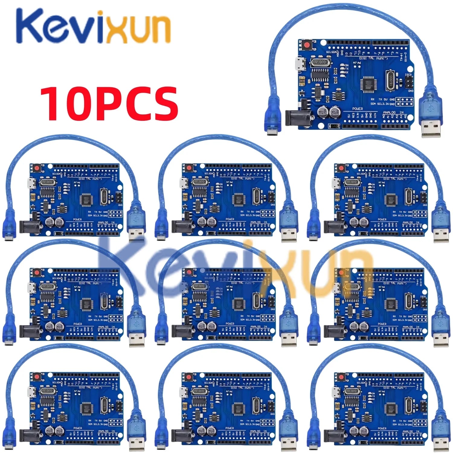 1-10PCS UNO R3 CH340G MEGA328P Chip for Arduino UNO R3 + USB/TYPE-C CABLE ATMEGA328P-AU Development Board 16Mhz