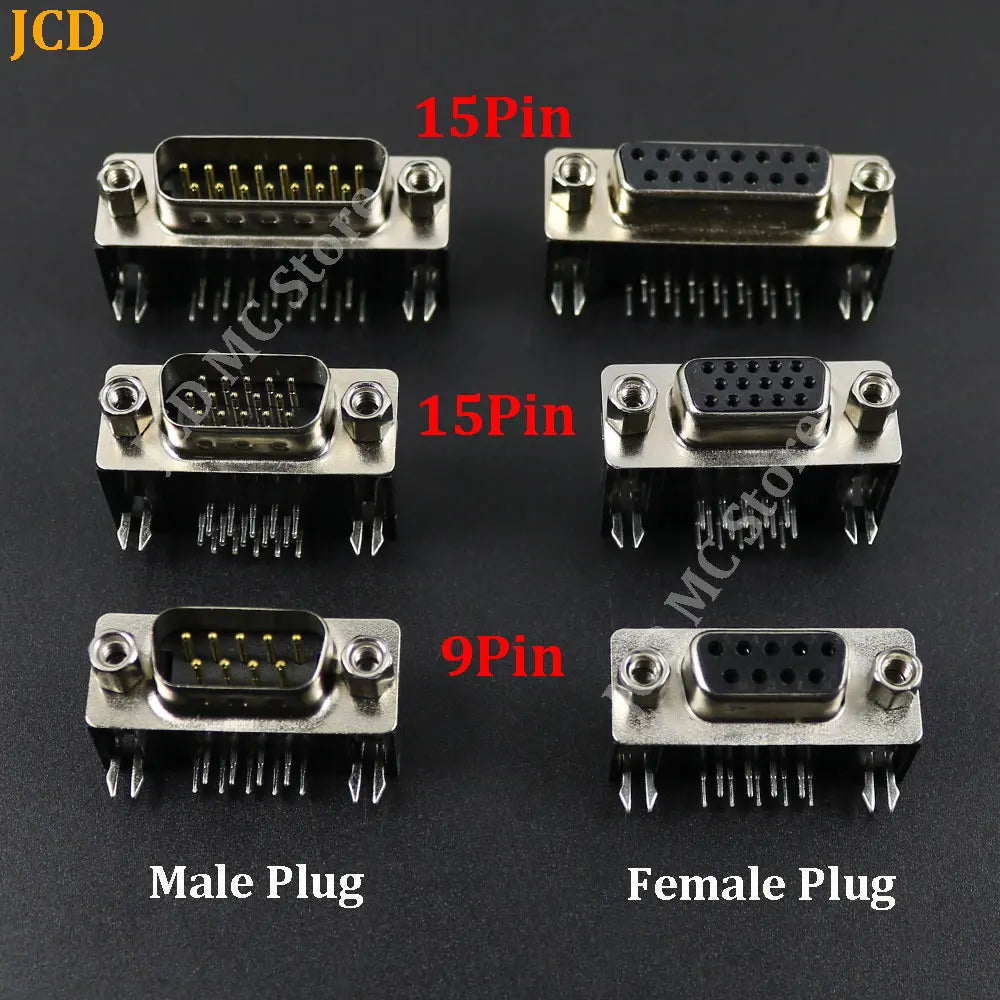 1/5/10Pcs DR9 DR15 Hole/Pin Female/Male Right Angle Welded D-Sub Connector RS232 Serial Port Adapter DB9 9/15 Pin