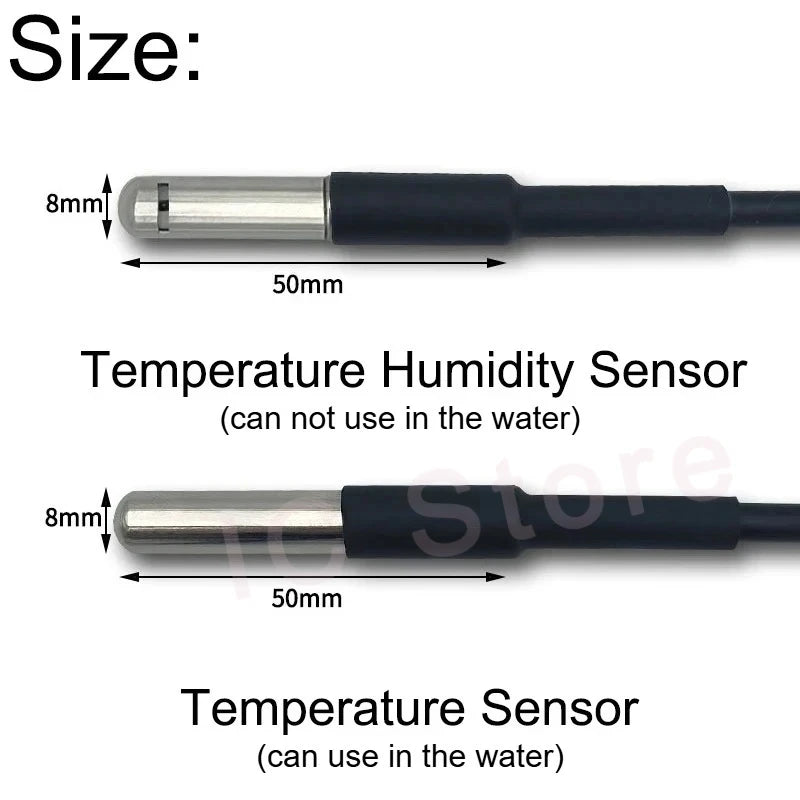 1PCS SHT40 SHT30 SHT20 SHTC3 SHT45 SHT35 SHT31 Digital Temperature Humidity Sensor Stainless Steel I2C Probe with IIC Interface