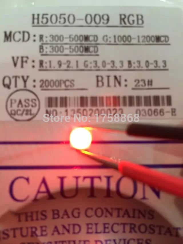 100pcs 5050 RGB SMD/SMT LED PLCC-6 3-CHIPS Super Bright lamp light High quality SMD LED