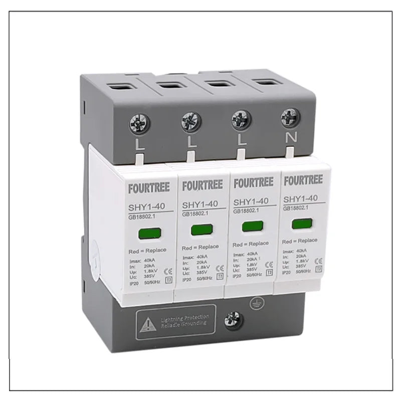 AC SPD Surge Protection 2P  4P 10〜20KA  20〜40KA 30KA〜60KA House Lightning Protector  Low-Voltage Arrester Device Laser Printing