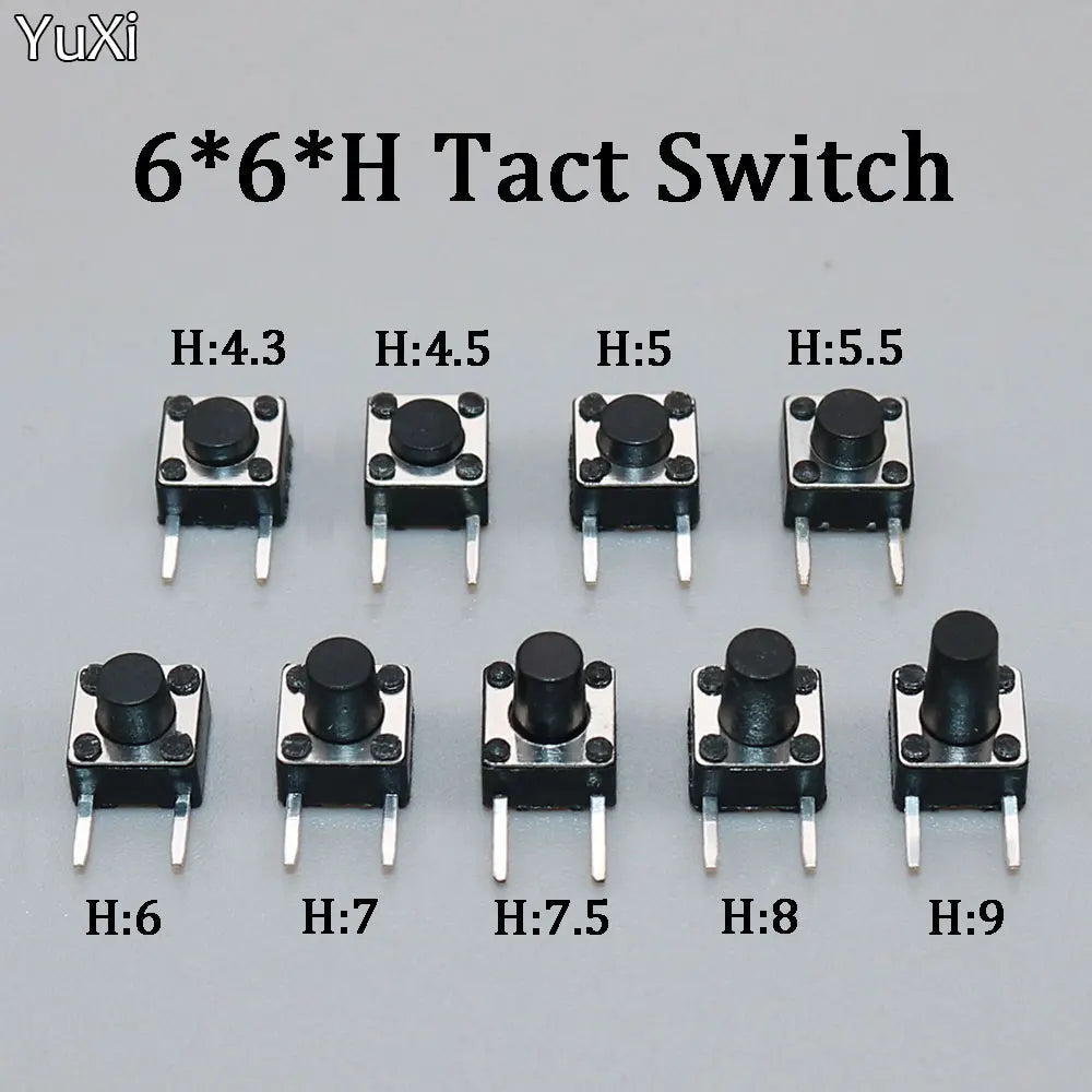 90Pcs 6*6 Tact Switch Tactile Push Button Switch Kit Height: 4.3 ~9MM DIP 2P micro Switch 6x6 Key Switch For Arduino
