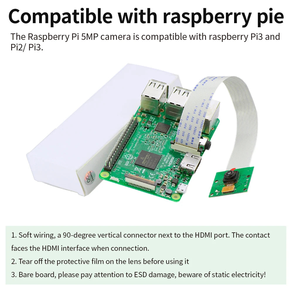 KEYESTUDIO Raspberry Pi Camera Module 5/8 Megapixels 1080p Mini HD PiNoIR Camera Wilde Angle Module For Raspberry Pi 2/3/3B/4/4B