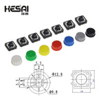 100Set Keycap Tactile Push Button Switch Momentary 12*12*7.3MM Micro Switch Button arduino Assorted Kit For Arduino Raspberry Pi