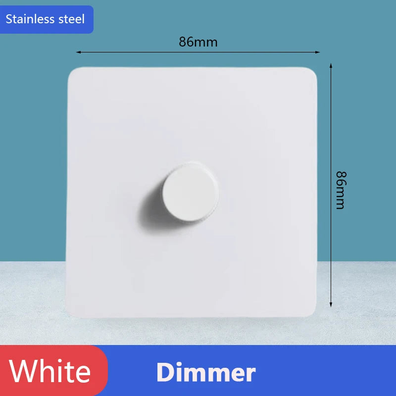 Toggle switch White stainless steel panel retro wall lamp switch AC110-250V 1 2 3 4 Gang 2 Way16A Universal wall light switch