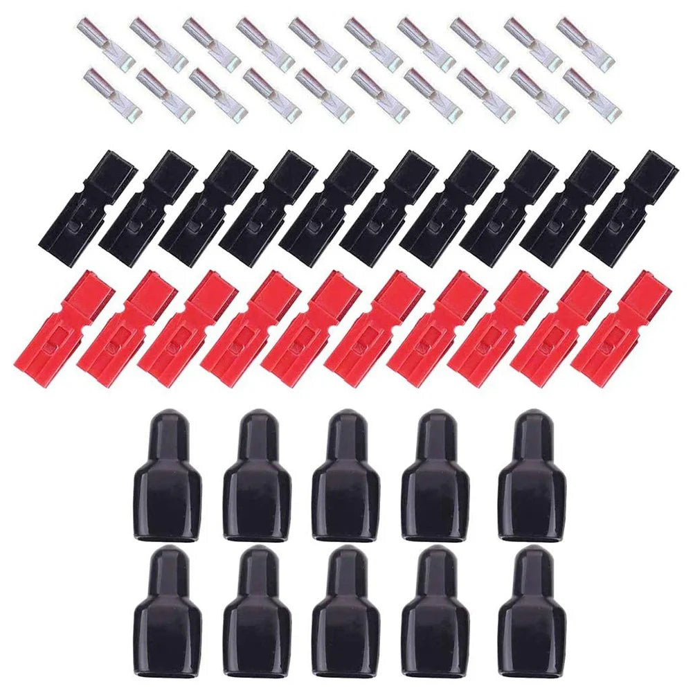 Sale-10 Pair 30A 600V Power Connectors Accessories with Insulation Cover for Anderson Powerpole Interlocking Plug