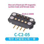 1/5 Set Waterproof DC Magnetic Pogo Pin Connector 2 3 4 5 6 7 8 9 Poles 2.54 MM Pogopin Male Female Contact Strip 90 Degree