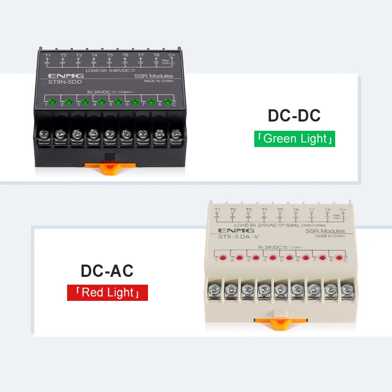 Optically Isolated Multi-Circuit Solid State Relay Module 24V DC Control DC DIN-Rail Module 220V AC PLC Output Amplifier Control