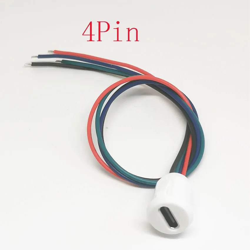 Type-C 2P/4P Glue Injection Direct Pressure Welding Wire Type Female Base USB Connector Adapter Type-C Waterproof Female Base
