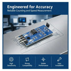 A3144 Hall Effect Sensor Module Hall Sensor Motor Speed Measurement RPM Counter Digital Output for  DIY Electronics Kit