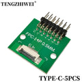 5PCS FFC/FPC Adapter Board 0.5MM-14P to 2.54MM Welded 0.5MM-14P Flip-Top Connector Welded Straight and Bent Pin Headers
