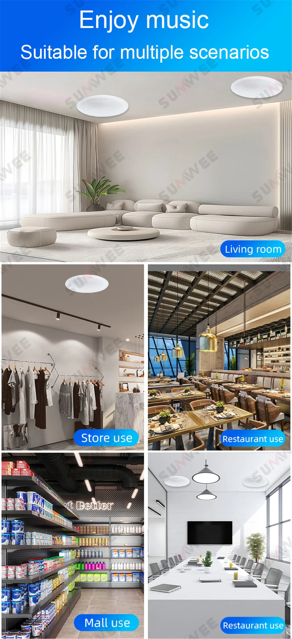 3 Inch Passive Ceiling Speakers 8 Ohm Home Theater Background Music Stereo Sound Embedded Audio System For Kitchen Living Room