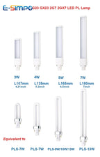 2PC G23 LED Bulb Bar Tube 2Pin 3W 4W 5W CFL PL-S 7W-13W Replacement 110V/220V 3000K/4000K/6000K White G23 Plug Saving Light Lamp