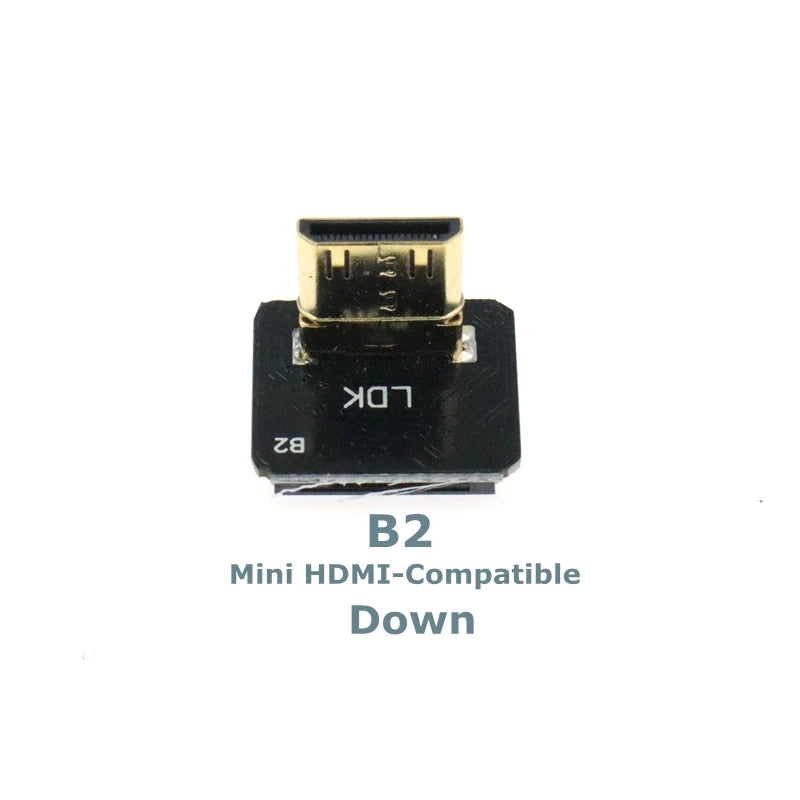 Ribbon FPV HDMI-Compatible Connector Flexible Flat Cable Raspberry Pi 4 Micro HDMI to HDMI/Mini HDMI Female 90 Degree FFC 20pin