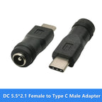 1PC JACK 5.5*2.1MM FEMALE TO USB C ADAPTER, USB ADAPTOR TYPE C MALE TO DC 5.5 X 2.1 MM CHARGR CONNECTOR