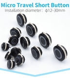 12mm 16mm 19mm 22mm Ultra Short Micro Stroke Stainless Steel Push Button Switch with LED Lamp Waterproof Self-reset/Momentary