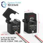 QNDBK2-24 AC 1A 5A 10A 20A 50A 100A 4-20mA Current Sensor Split Core Current Transmitter Clamp CT Current Transformer Transducer