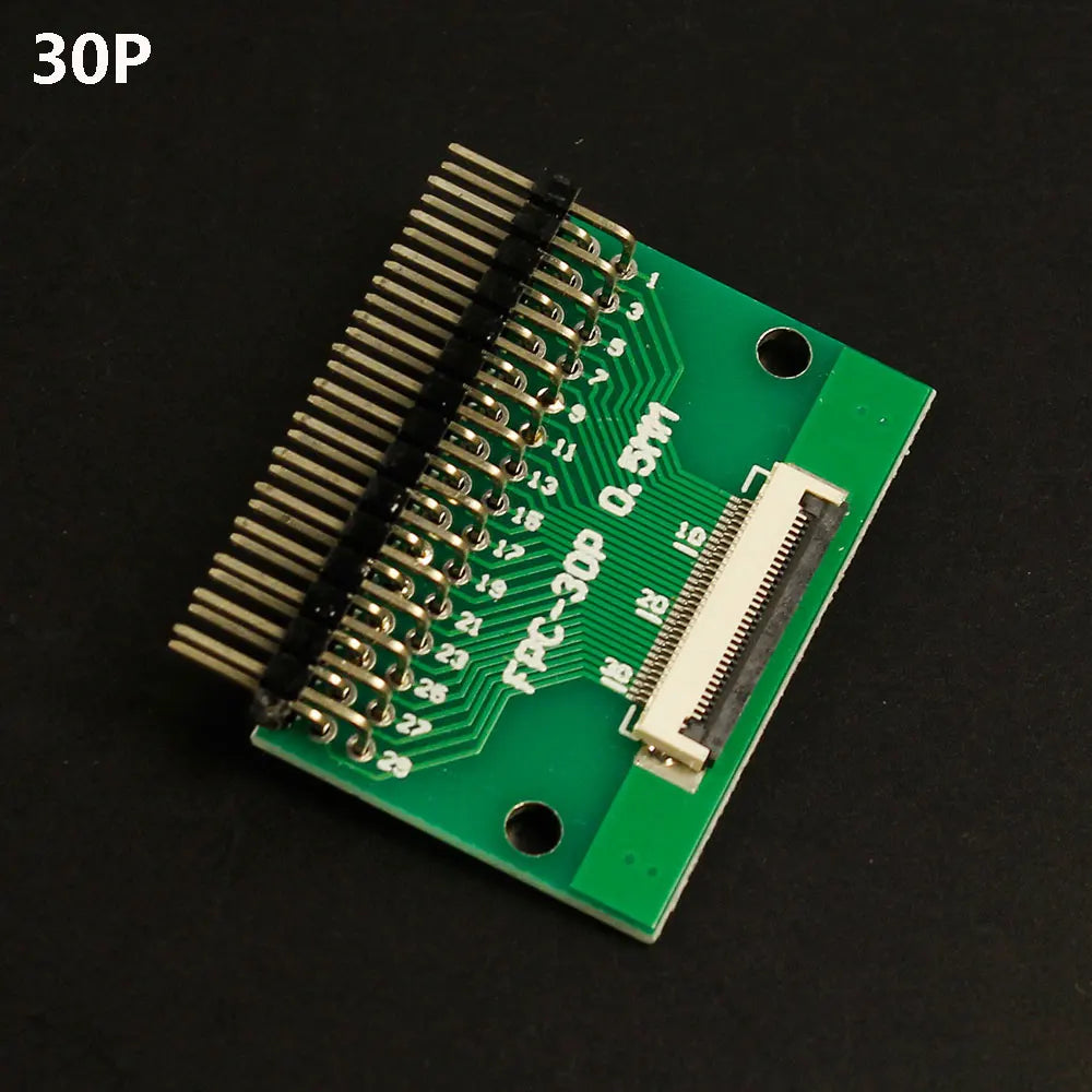 1pcs 4P-- 80P 0.5mm Pitch Connector SMT Adapter to 2.54mm 1.00 Inch Hole FPC FFC Cable Welded Board + Double Row Straight Pin