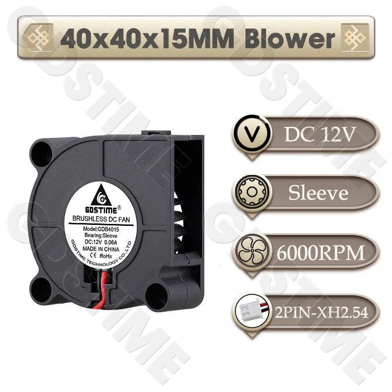 Gdstime 4010 24V Blower 12V 5V Cooler Fan 5015 Radial Fan 50x15MM Turbine Cooling Fan 30MM Micro Fan for 3D Printer Part Cooling