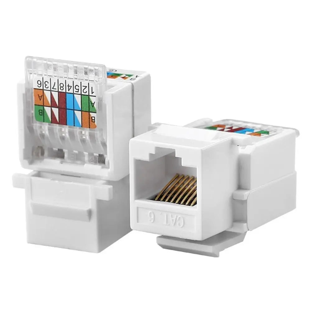 UTP Network Connector Cat5e Cat6 RJ45 Ethernet Module Tool-Less White Computer Module Module Coupler
