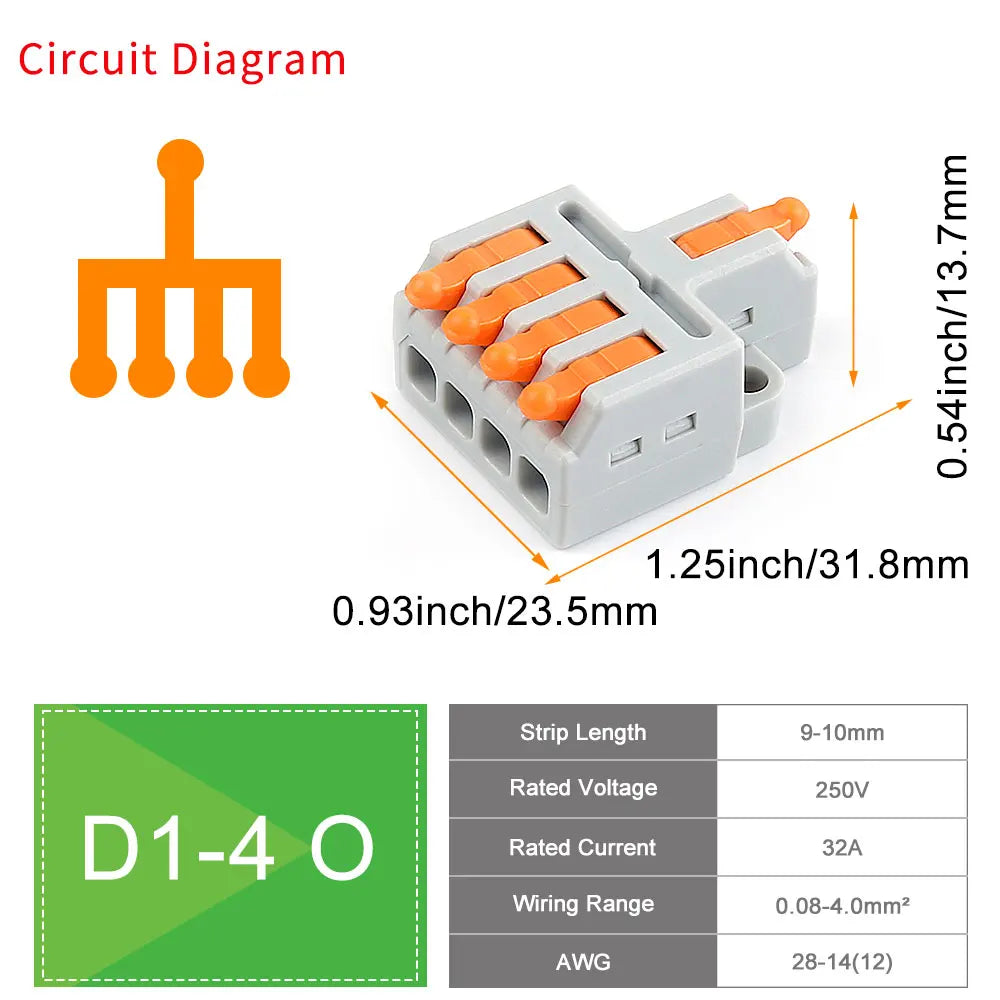 10/50 PCS Universal Compact Mini Fast Wire Connectors Lever Nut Crimp Splitter Electrical Conductors Push-in Home Terminal Block
