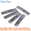 50pcs-390pcs SMD LED 0402 0603 0805 1206 3528 2835 5050 5730 Diode Red Blue Yellow White Green Orange Purple Pink